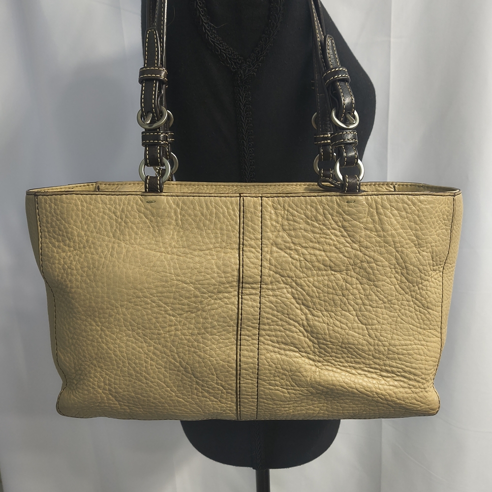 Vintage Coach Chelsea East West Beige Leather Tote Bag - Picture 9 of 13
